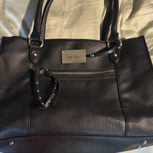Nicole Miller Black Tote with Silver Details
